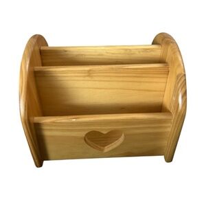 Vintage Wooden Rotating Napkin Holder with Heart Cutout
